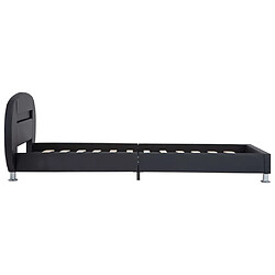 Acheter vidaXL Cadre de lit avec LED sans matelas noir similicuir 90x200 cm