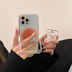 GUPBOO Étui pour iPhone12 Taché Demi-Cercle Horloge Creative Phone Case Support Transparent Doux