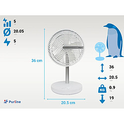 Purline Ventilateur de bureau avec USB-C et 4 vitesses pas cher