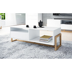 VIVALDI Table basse - OSLO - 120 cm - blanc mat - style moderne