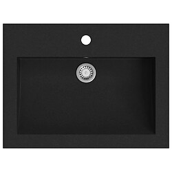 vidaXL Lavabo en granit 600 x 450 x 120 mm Noir