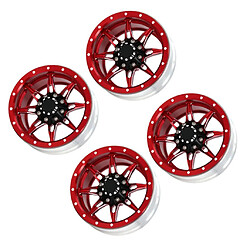 1.9 pouce cnc roue jante beadlock moyeu de roue pour 1/10 rc chenille voiture rouge