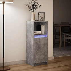 Acheter vidaXL Buffet avec LED gris béton 38x34x100 cm bois d'ingénierie