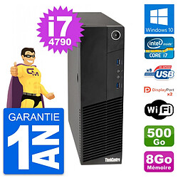 PC Lenovo ThinkCentre M83 SFF Intel i7-4790 RAM 8Go Disque 500Go Windows 10 Wifi - Occasion