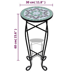 Acheter vidaXL Table d'appoint Mosaïque Vert et blanc