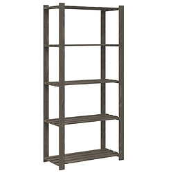 Acheter vidaXL Support de rangement à 5 niveaux gris 80x38x170 cm bois de pin