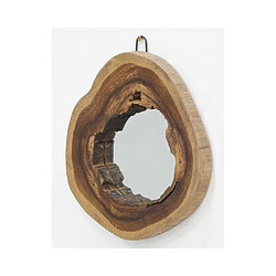 Aubry Gaspard Miroir rond en teck naturel.