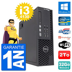 PC Dell Precision T1700 SFF Intel i3-4130 RAM 32Go Disque 2To Windows 10 Wifi - Occasion