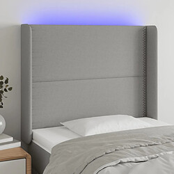 Maison Chic Tête de lit moderne à LED lumineuse pour chambre - Décoration de lit Gris clair 93x16x118/128 cm Tissu -MN11906