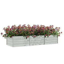 Avis vidaXL Lit surélevé de jardin 240x80x45 cm Acier galvanisé Argenté