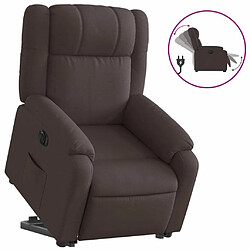 Maison Chic Fauteuil Relax pour salon, Fauteuil inclinable électrique marron foncé tissu -GKD88499