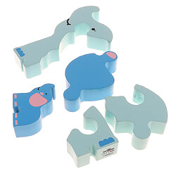 Bande Dessinée En Bois 3D Puzzle Puzzle Modèle Animal Blocs de Construction Jouet Éléphant pas cher