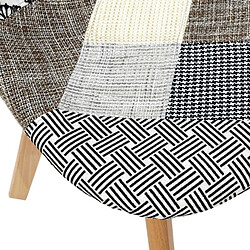 The Home Deco Factory Chaise scandinave Patchwork (Lot de 2) Blanc. pas cher