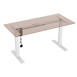 Bureau électrique Ergo Office ER-403W réglable en hauteur max 123cm, max - 70 kg, châssis sans plateau, blanc pas cher