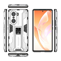 Coque en TPU antichoc, double couche avec béquille argent pour votre Honor 60