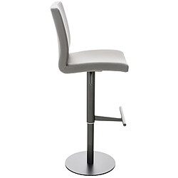 Avis Decoshop26 Tabouret de bar x1 réglable en hauteur et pivotant à 360° plateforme ronde en métal noir assise en PVC gris 10_0004569