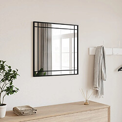 vidaXL Miroir mural noir 50x50 cm carré fer