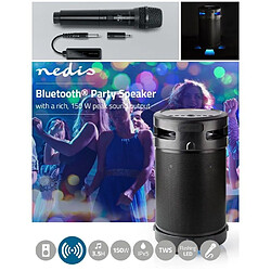 NEDIS Enceinte Sono portable 210W Bluetooth KARAOKE USB-C IPX5 LED RGB -TWS + Micro sans fil 