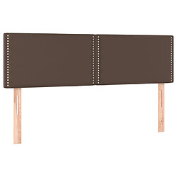 vidaXL Têtes de lit 2 pcs Marron 72x5x78/88 cm Similicuir