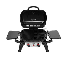 Barbecue à Gaz Portable de Table Kekai Erie 96,8x47,9x36 cm 5 kW | 2 Brûleurs, Thermomètre, Tables Latérales, Gril et Plancha pas cher