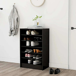 Maison Chic Armoire à Chaussures Noir,Meuble de Rangement à Chaussures 60x35x92 cm Aggloméré -MN70106