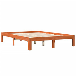 Vidaxl Cadre de lit cire marron 140x190 cm bois de pin massif