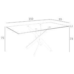 Angel Cerda Table de salle à manger rectangulaire en verre pas cher