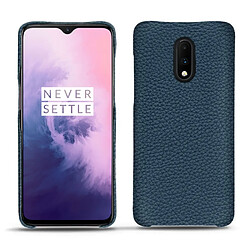 Coque cuir OnePlus 7 - Coque arrière - Indigo ( Pantone #1f4565 ) - NOREVE