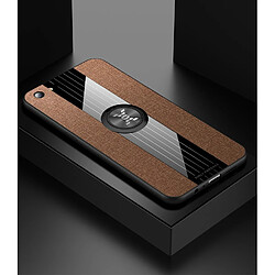 Wewoo Coque Souple Pour OPPO R9S XINLI tissu de couture Shieldproof TPU Housse de protection avec support d'anneau Brown