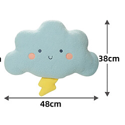 Universal 48 cm mignon dessin animé nuage peluche kawaii soleil arc-en-ciel éclair série ciel nuage coussin fourré coussin de décoration de la maison | peluche coussin (bleu)