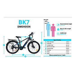 Onesport Vélo électrique BK7 Moteur 48V 350W Batterie 10Ah - Noir