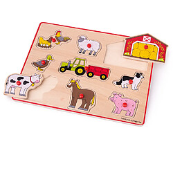 Bigjigs Toys Puzzle à soulever en bois - Ferme