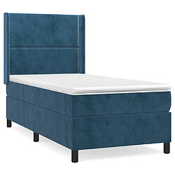 Maison Chic Lit Adulte - Lit simple Lit à sommier tapissier avec matelas moelleux - Meuble de Chambre - Bleu foncé 90x200 cm -MN27576