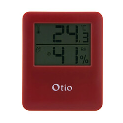 Thermomètre hygromètre magnétique bordeaux - écran LCD - Otio