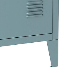 Acheter Helloshop26 Table de chevet en acier laminé 57 x 40 x 30 cm gris-bleu 03_0008682