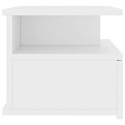 Maison Chic Table de chevet,Table de Nuit,Meuble de Rangement flottante Blanc 40x31x27 cm Bois d'ingénierie pas cher