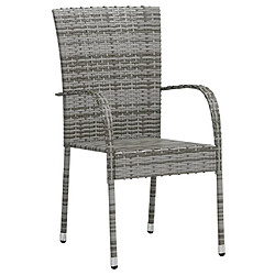 Avis Salle à manger de jardin 3 pcs,Table et chaise à dîner Résine tressée Gris -MN64087