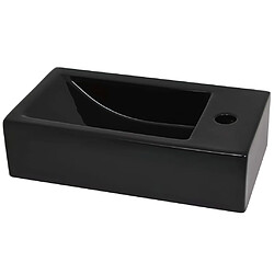 Avis vidaXL Vasque avec trou de robinet Céramique Noir 46 x 25,5 x 12 cm