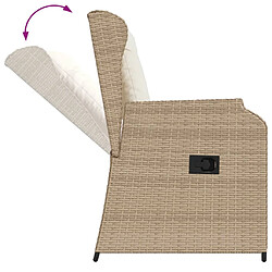 Acheter vidaXL Salon de jardin avec coussins 5 pcs beige résine tressée