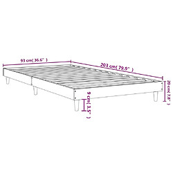 vidaXL Cadre de lit sans matelas chêne fumé 90x200cm bois d'ingénierie pas cher