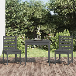 vidaXL Ensemble de bistrot de jardin 3 pcs gris bois de pin massif