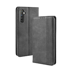 Wewoo Housse Coque Pour Oppo Realme XT / X2 / K5 Boucle magnétique Etui à rabat texture rétro Crazy Horse horizontale avec support & fentes cartes et cadre photo Noir