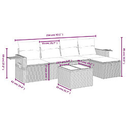 Avis vidaXL Salon de jardin 6 pcs avec coussins gris résine tressée