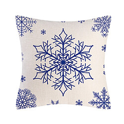 P64 4 pcs 45 * 45cm Christmas Blue Bleu Snowflake Motif Linge Taie d'oreiller Maison de vacances Accueil Taie d'oreiller Sofa Coussin Coussin Coussin