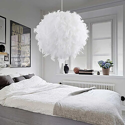 STOEX Lustre Suspension en Plumes 30 cm E27 40W Blanc pour Salon, Chambre de votre fille ou garçon