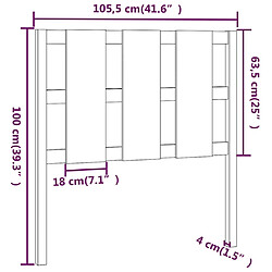 Acheter vidaXL Tête de lit blanc 105,5x4x100 cm bois massif de pin