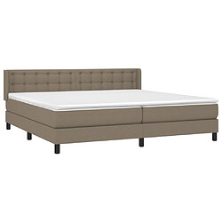 Avis Maison Chic Lit adulte- Lit + matelas,Sommier à lattes de lit avec matelas Taupe 200x200 cm Tissu -GKD35475