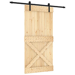 vidaXL Porte coulissante et kit de quincaillerie 100x210 cm pin massif