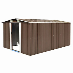 vidaXL Abri de jardin 257x392x181 cm Métal Marron