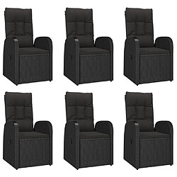 Avis vidaXL Ensemble à dîner de jardin et coussins 7pcs Noir Résine tressée